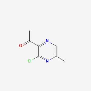 1-(3-Chloro-5-methylpyrazin-2-yl)ethanone chemical structure (CAS 2386282-95-5)