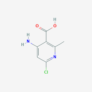 4-Amino-6-chloro-2-methylnicotinic acid chemical structure (CAS 2386388-03-8)