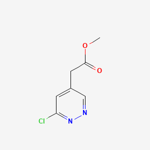 Methyl 2-(6-chloropyridazin-4-yl)acetate chemical structure (CAS 2386600-86-6)