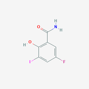 5-Fluoro-2-hydroxy-3-iodobenzamide chemical structure (CAS 2387111-72-8)