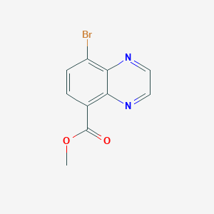 Methyl 8-bromoquinoxaline-5-carboxylate chemical structure (CAS 2387190-58-9)