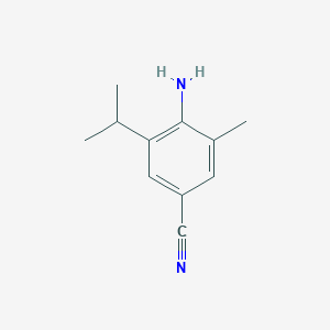 4-Amino-3-isopropyl-5-methylbenzonitrile chemical structure (CAS 2387444-33-7)