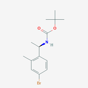 tert-Butyl (R)-(1-(4-bromo-2-methylphenyl)ethyl)carbamate chemical structure (CAS 2387559-64-8)