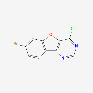 7-Bromo-4-chlorobenzofuro[3,2-d]pyrimidine chemical structure (CAS 2387695-88-5)