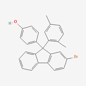 4-(2-Bromo-9-(2,5-dimethylphenyl)-9H-fluoren-9-yl)phenol chemical structure (CAS 2388980-71-8)