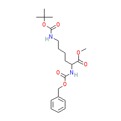 (S)-Methyl 2-(((benzyloxy)carbonyl)amino)-6-((tert-butoxycarbonyl)amino)hexanoate chemical structure (CAS 2389-49-3)