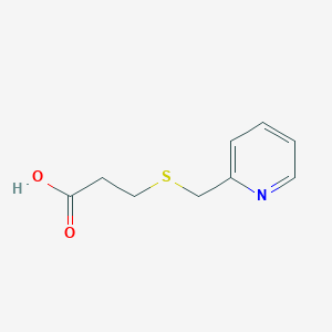 3-((Pyridin-2-ylmethyl)thio)propanoic acid chemical structure (CAS 23909-07-1)