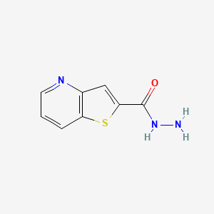 Thieno[3,2-b]pyridine-2-carbohydrazide chemical structure (CAS 2391987-05-4)