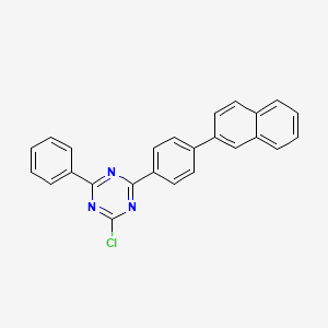 2-Chloro-4-(4-(naphthalen-2-yl)phenyl)-6-phenyl-1,3,5-triazine chemical structure (CAS 2396648-13-6)