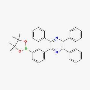 2,3,5-Triphenyl-6-(3-(4,4,5,5-tetramethyl-1,3,2-dioxaborolan-2-yl)phenyl)pyrazine chemical structure (CAS 2396743-64-7)