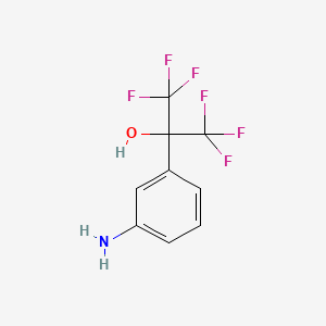 2-(3-Aminophenyl)-1,1,1,3,3,3-hexafluoropropan-2-ol chemical structure (CAS 2402-67-7)
