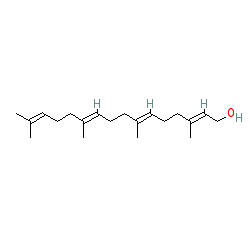 (2E,6E,10E)-3,7,11,15-Tetramethylhexadeca-2,6,10,14-tetraen-1-ol chemical structure (CAS 24034-73-9)