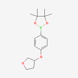 4,4,5,5-Tetramethyl-2-(4-((tetrahydrofuran-3-yl)oxy)phenyl)-1,3,2-dioxaborolane chemical structure (CAS 2403608-91-1)