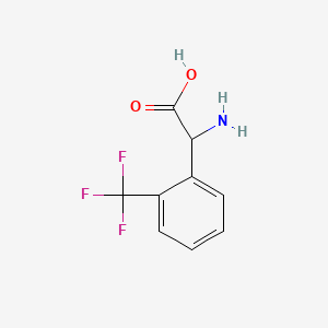 2-Amino-2-(2-(trifluoromethyl)phenyl)acetic acid chemical structure (CAS 240490-00-0)
