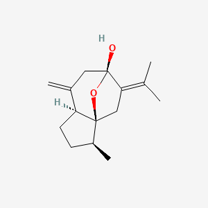 (3S,3aS,6R,8aS)-3-Methyl-8-methylene-5-(propan-2-ylidene)octahydro-6H-3a,6-epoxyazulen-6-ol chemical structure (CAS 24063-71-6)