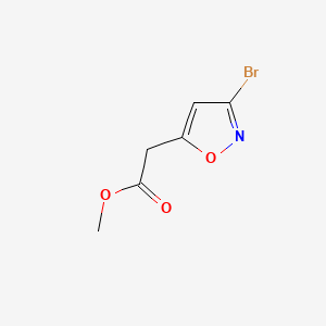 Methyl 2-(3-bromoisoxazol-5-yl)acetate chemical structure (CAS 24068-60-8)
