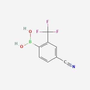 (4-Cyano-2-(trifluoromethyl)phenyl)boronic acid chemical structure (CAS 2407353-17-5)