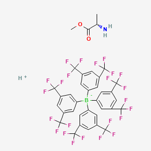 Hydrogen tetrakis[3,5-bis(trifluoromethyl)phenyl]borate compound with methyl L-alaninate chemical structure (CAS 2407632-32-8)