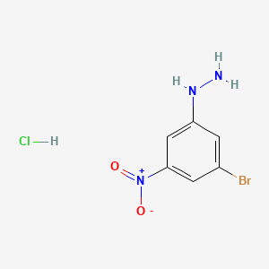 (3-Bromo-5-nitrophenyl)hydrazine hydrochloride chemical structure (CAS 2407751-62-4)