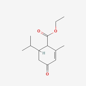 Ethyl 6-isopropyl-2-methyl-4-oxocyclohex-2-ene-1-carboxylate chemical structure (CAS 24079-95-6)