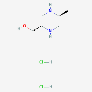 ((2S,5S)-5-Methylpiperazin-2-yl)methanol dihydrochloride chemical structure (CAS 2407907-33-7)