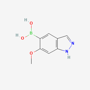 (6-Methoxy-1H-indazol-5-yl)boronic acid chemical structure (CAS 2408429-67-2)