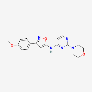 3-(4-Methoxyphenyl)-N-(2-morpholinopyrimidin-4-yl)isoxazol-5-amine chemical structure (CAS 2408648-20-2)