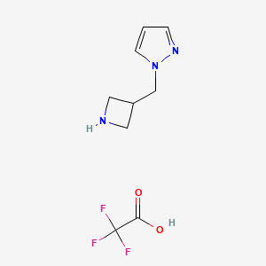 1-(Azetidin-3-ylmethyl)-1H-pyrazole 2,2,2-trifluoroacetate chemical structure (CAS 2408666-21-5)