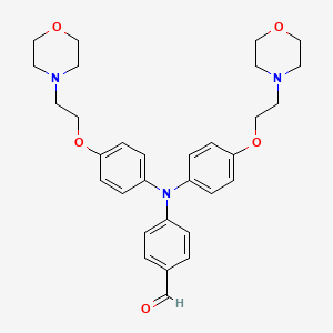 4-(Bis(4-(2-morpholinoethoxy)phenyl)amino)benzaldehyde chemical structure (CAS 2408842-37-3)