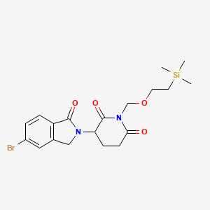3-(5-Bromo-1-oxoisoindolin-2-yl)-1-((2-(trimethylsilyl)ethoxy)methyl)piperidine-2,6-dione chemical structure (CAS 2409004-53-9)