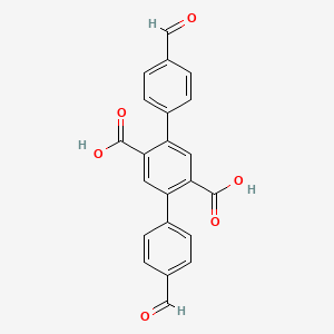 4,4''-Diformyl-[1,1':4',1''-terphenyl]-2',5'-dicarboxylic acid chemical structure (CAS 2409130-70-5)