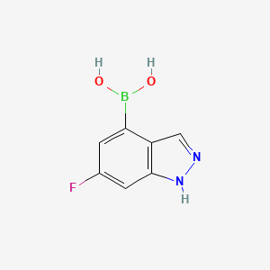 (6-Fluoro-1H-indazol-4-yl)boronic acid chemical structure (CAS 2409502-37-8)