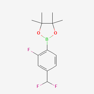 2-(4-(Difluoromethyl)-2-fluorophenyl)-4,4,5,5-tetramethyl-1,3,2-dioxaborolane chemical structure (CAS 2410032-62-9)