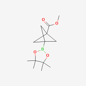 Methyl 3-(4,4,5,5-tetramethyl-1,3,2-dioxaborolan-2-yl)bicyclo[1.1.1]pentane-1-carboxylate chemical structure (CAS 2410440-12-7)