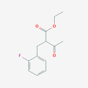 Ethyl 2-(2-fluorobenzyl)-3-oxobutanoate chemical structure (CAS 24106-86-3)