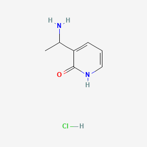 3-(1-Aminoethyl)pyridin-2(1H)-one hydrochloride chemical structure (CAS 2411219-35-5)