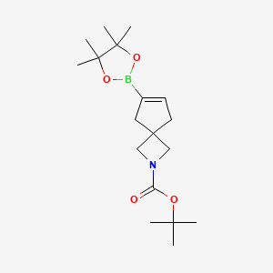 tert-Butyl 6-(4,4,5,5-tetramethyl-1,3,2-dioxaborolan-2-yl)-2-azaspiro[3.4]oct-6-ene-2-carboxylate chemical structure (CAS 2411223-34-0)