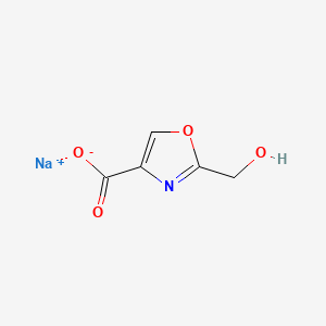 Sodium 2-(hydroxymethyl)oxazole-4-carboxylate chemical structure (CAS 2411241-55-7)