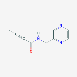 N-(Pyrazin-2-ylmethyl)but-2-ynamide chemical structure (CAS 2411258-09-6)