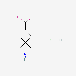 6-(Difluoromethyl)-2-azaspiro[3.3]heptane hydrochloride chemical structure (CAS 2411265-54-6)