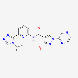 N-(6-(4-Isopropyl-4H-1,2,4-triazol-3-yl)pyridin-2-yl)-3-methoxy-1-(pyrazin-2-yl)-1H-pyrazole-4-carboxamide chemical structure (CAS 2411382-24-4)