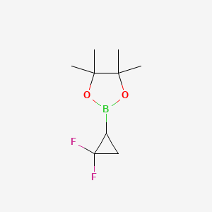 2-(2,2-Difluorocyclopropyl)-4,4,5,5-tetramethyl-1,3,2-dioxaborolane chemical structure (CAS 2411405-92-8)