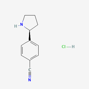 (S)-4-(Pyrrolidin-2-yl)benzonitrile hydrochloride chemical structure (CAS 2411590-79-7)