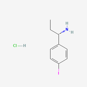 (S)-1-(4-Iodophenyl)propan-1-amine hydrochloride chemical structure (CAS 2411590-89-9)