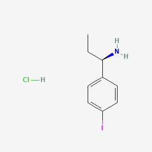 (R)-1-(4-Iodophenyl)propan-1-amine hydrochloride chemical structure (CAS 2411590-90-2)