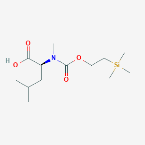 (S)-4-Methyl-2-(methyl((2-(trimethylsilyl)ethoxy)carbonyl)amino)pentanoic acid chemical structure (CAS 2411590-92-4)
