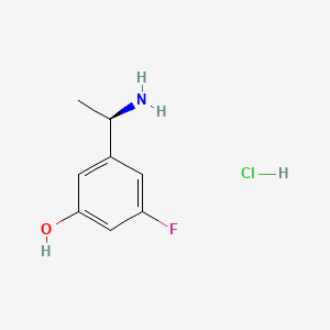 (R)-3-(1-Aminoethyl)-5-fluorophenol hydrochloride chemical structure (CAS 2411590-94-6)