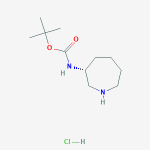 (R)-tert-Butyl azepan-3-ylcarbamate hydrochloride chemical structure (CAS 2411591-22-3)