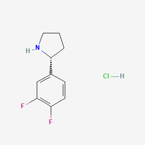 (R)-2-(3,4-Difluorophenyl)pyrrolidine hydrochloride chemical structure (CAS 2411591-45-0)