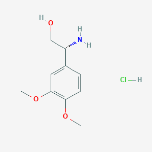 (R)-2-Amino-2-(3,4-dimethoxyphenyl)ethan-1-ol hydrochloride chemical structure (CAS 2411591-47-2)